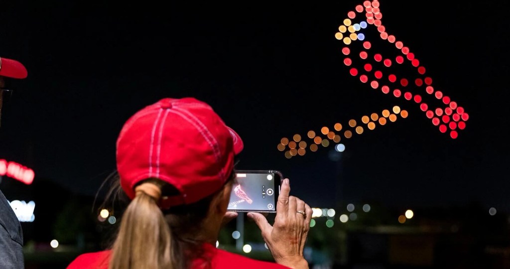 Drone Light Show Baseball Game Cardinals