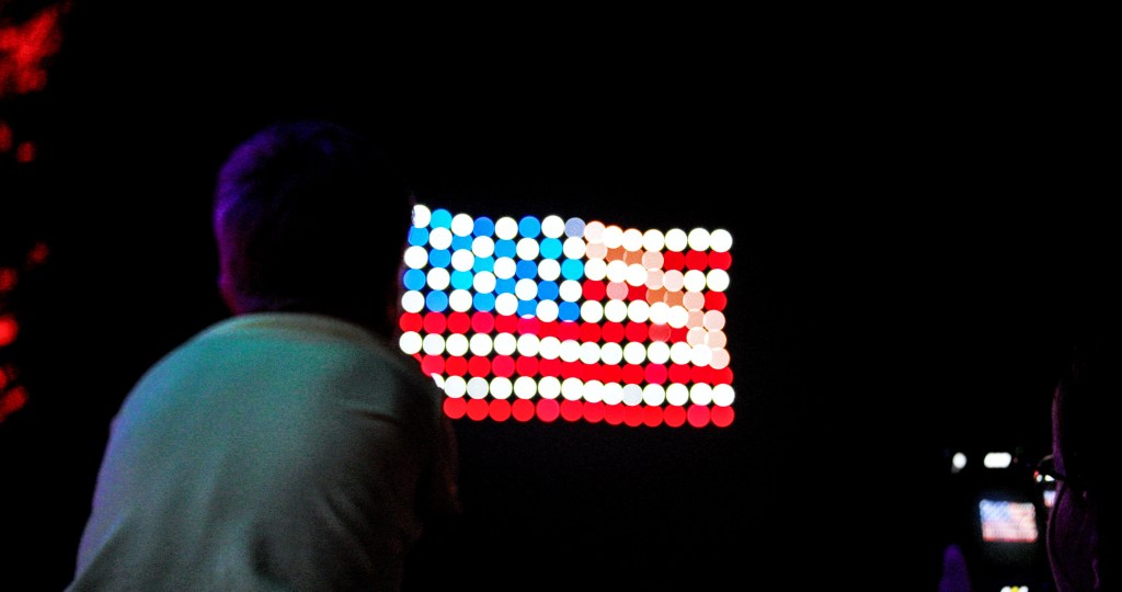 Drone Light Show Theme Park American Flag